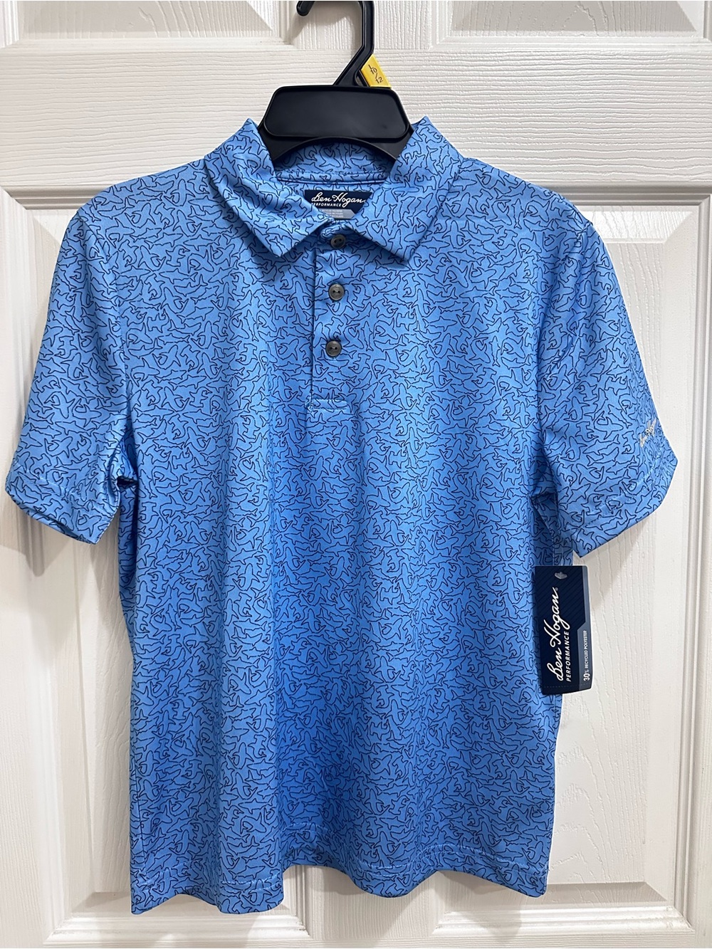 Ben Hogan Performance Boys Blue Shark
Performance Print Polo Shirt Size L 10-12